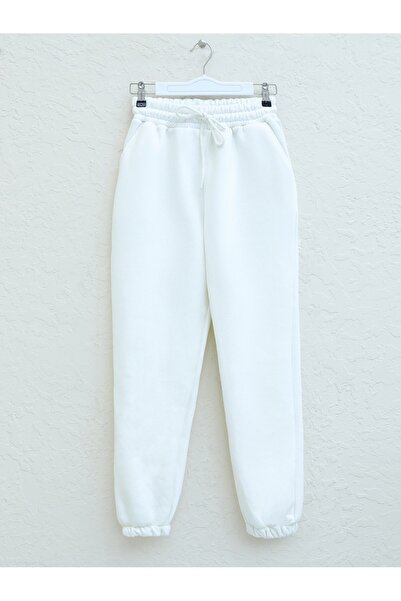 Modamorfo White Raised Sweatpants - Elastic Waist and Pockets