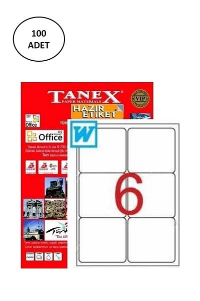 Tanex TW-2006 Laser Label 99.1x93.1 mm 100 Pieces