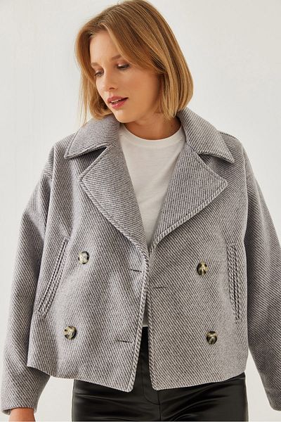 Bianco Lucci Dámská krátká bunda s dvojitým límcem 60351207