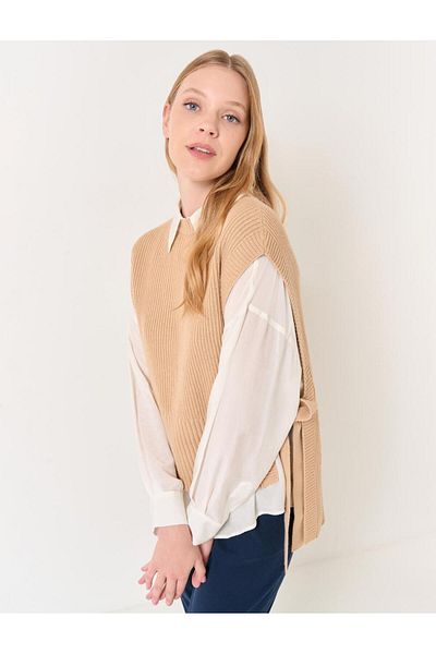 Jimmy Key Camel Hair Crew nyakba köthető kötöttáru pulóver