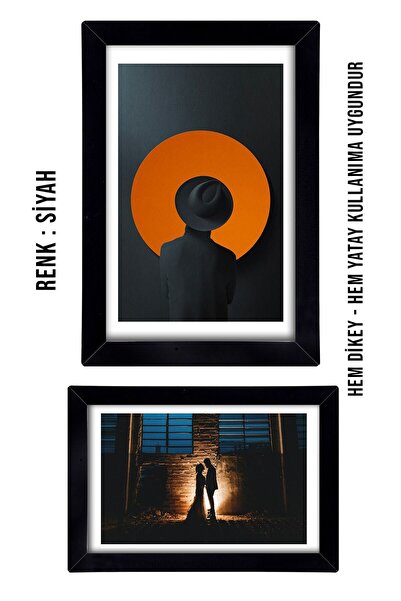 yhfoto 5 Adet A4 Çerçeve Siyah Pvcli 21x30 Sertifika Için Çerçeve Diploma Için Çerçeve Belge Için Çerçeve