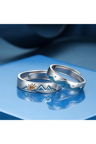 MURASSA BUTİK Dağ & Deniz Sevgili/Çift/Nişan/Söz Yüzüğü