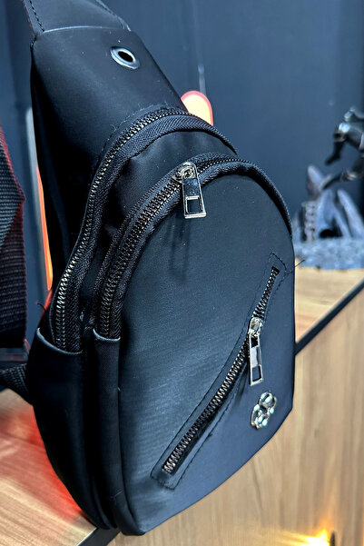 ZOA Geantă neagră pentru femei pentru talie și piept - bretea crossbody