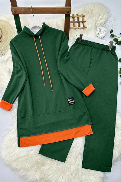 Modamorfo Emerald Orange Detailed Two Thread Combed Set