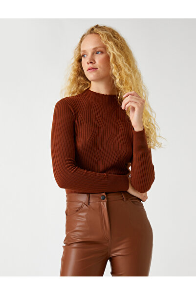 Koton Πουλόβερ με ζιβάγκο πλεκτό κασμίρ με υφή