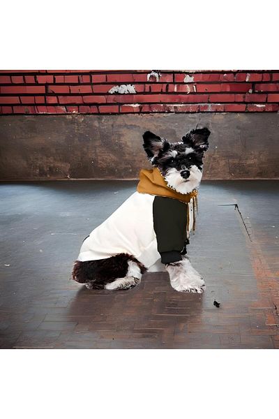 GTB Pet Hooded Fleece Sweatshirt Cat And Dog Outfit Cotton Soft Dog Hoodie blackcreamwhite