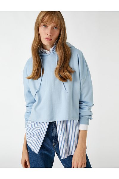 Koton Crop-Sweatshirt mit Kapuze