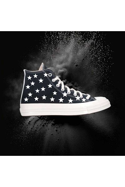 LİASSHOES adidași copii din in negru cu imprimeu stele