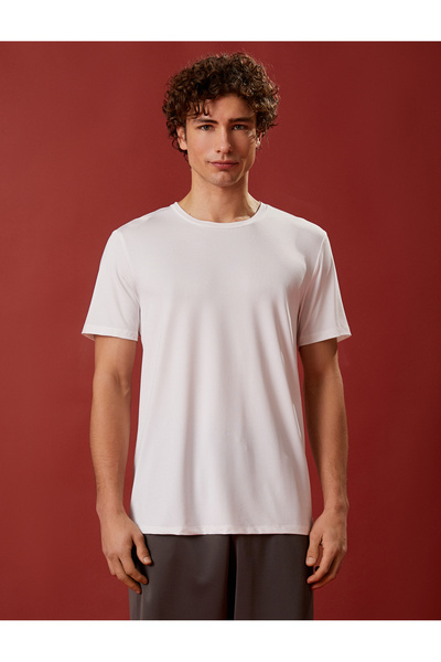 Koton Екіпаж з коротким рукавом з коротким рукавом Спортивний слоган Tisort з принтом