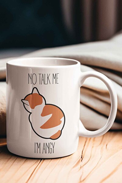 qoeuyl boutique كوب هدية ممتع مطبوع عليه قطة لطيفة من No Talk Me I'm Angy