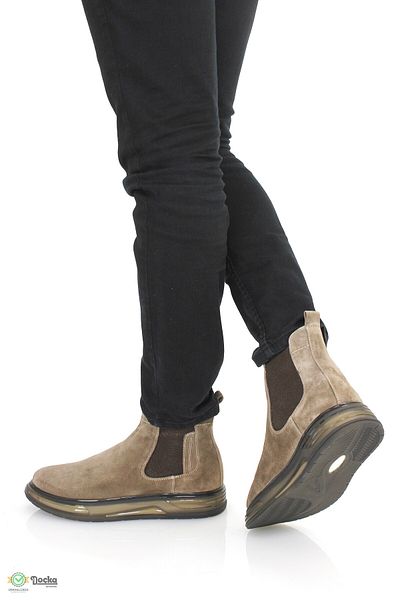 MARCOMEN Men's Genuine Leather Air Sole Laceless Sports Style Boots Mr4K/Bt20001