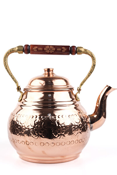 Zinnun إبريق شاي نحاسي بقاعدة واحدة سعة 1 لتر
