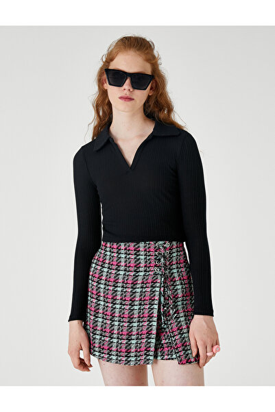 Koton Dámské černé tričko 3WAL10198IK