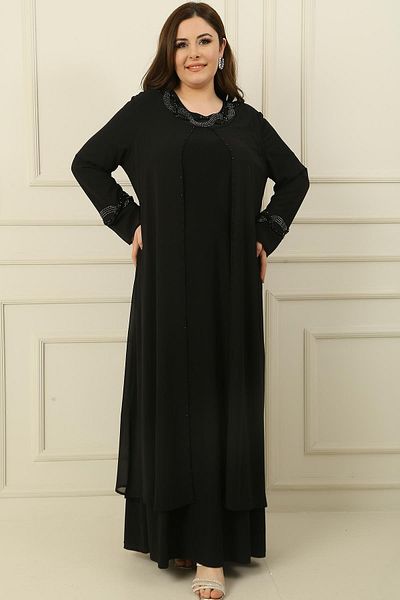 By Saygı Set de 2 piese cu rochie nisipoasă cu detaliu din piatră