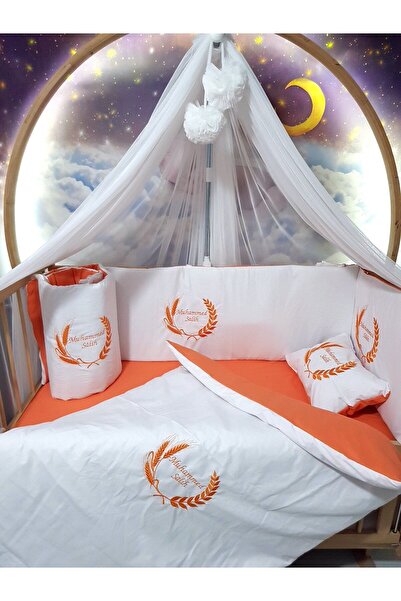 Baby Clime 70x130 Nakışlı Bebek Uyku Seti Isimli - Lüks Cibinlik Ve Aparat (U...