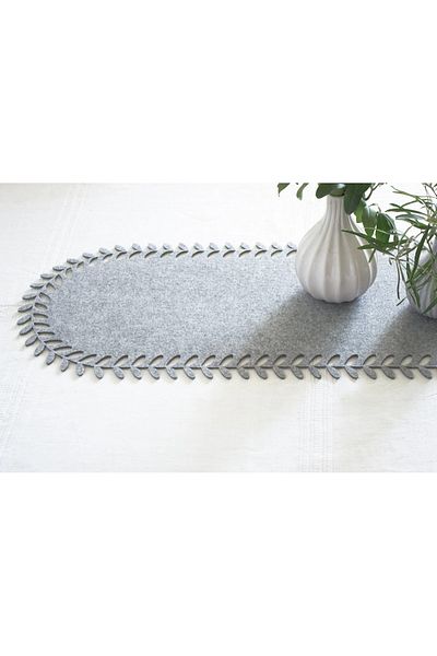EVYA Τραπεζαρία 40x110 cm Felt White Leaf Model - American Service