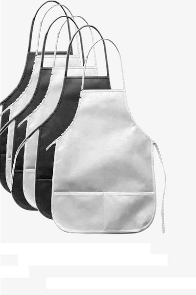 RevuBaby 6 Pieces of Black and White Children's Activity Apron - Anti-Fouling Painted Apron