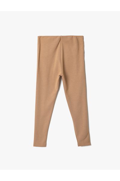 Koton High Waist Ribbed Elastic Leggings