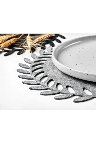 EVYA Set de 6 plăci din pâslă American Service rotund 30 cm Accesoriu decorativ pentru masă