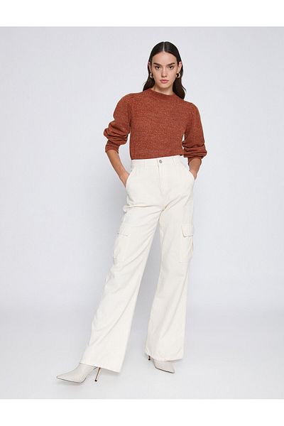 Koton Stand-up Collar Balloon Sleeve Sweatshirt