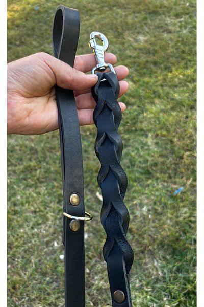 Bakani Leather Handmade Genuine Leather Dog Walking Strap - Durable and Stylish Design - 140 cm
