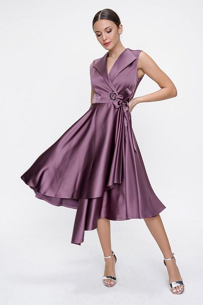 By Saygı Rochie din satin cu dantelă