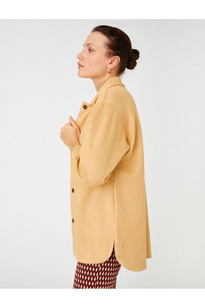 Koton Suede Look Oversize Shacket with Pockets