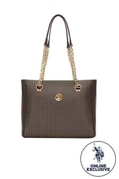 U.S. Polo Assn. Geantă de umăr maro pentru femei Us3006 Exclusiv online