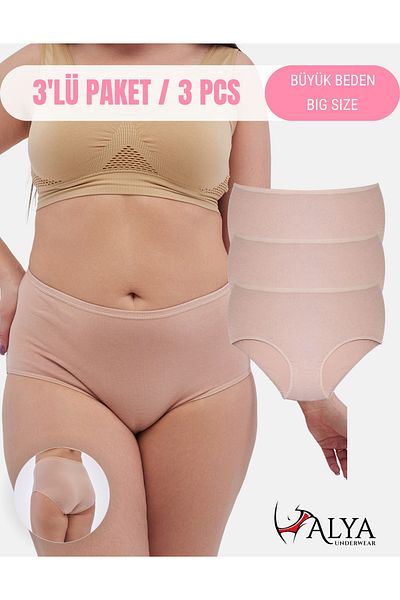 ALYA UNDERWEAR Γυναικεία σώβρακα Battal - Δέρμα 3 τεμαχίων (5XL, 6XL, 7XL)