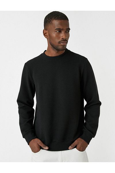 Koton Basic Textured Sweater Crew Neck