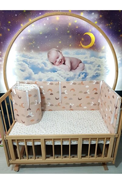 Baby Clime 70x130 Beşik Kenar Korumalık 4 Parça - Kahverengi Zemin Ay Yıldız ...