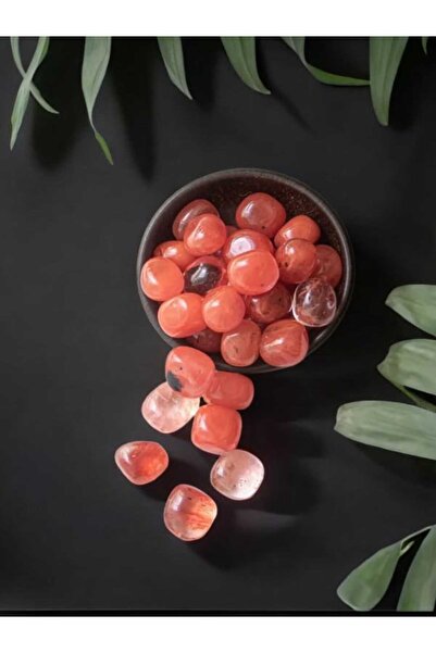The Magıc of Healıng Çilek Kuvars Tamburlanmış Tımbıl Doğal Taş
