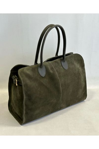 My Easy Shop Geanta de dama din piele intoarsa autentica Dimensiune mare 37*26 Curea lunga disponibila