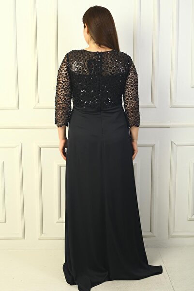 By Saygı Dámske dlhé šaty s kvetinovým spodným dielom zo saténu s podšívkou Gritel