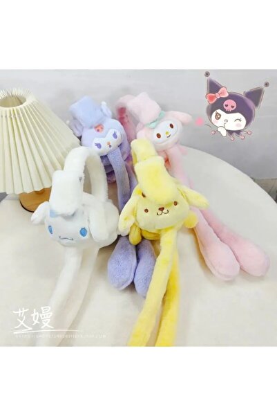 oyuncakçı savaş & europe shop Kulakları Hareket Eden Sesli Peluş Kuromi Sanrio Pom Purin Cinnamoroll Peluş Kulaklık Taç