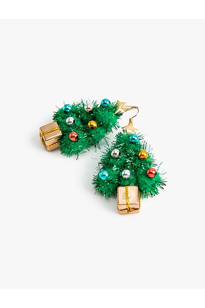 Koton Christmas Themed Shaped Pine Tree Earrings