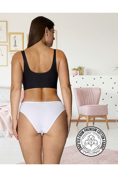 ALYA UNDERWEAR Chiloți albi din bumbac pentru femei - 5 bucăți (S, M, L, XL, 2XL)