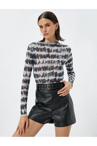 Koton Μακρυμάνικο T-Shirt Batik με μοτίβο Slim Fit