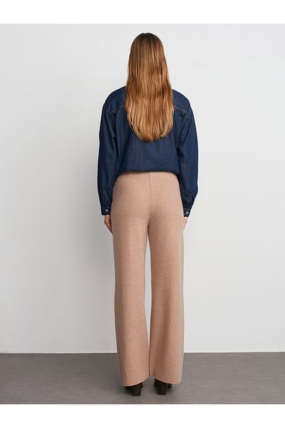 Dilvin 71819 High Waist Dark Beige Trousers