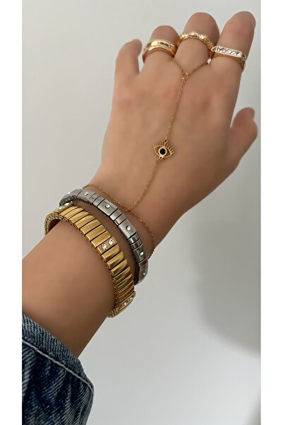 SU PERİSİ TAKI BİJUTERİ Çelik Gold Göz Model Şahmeran