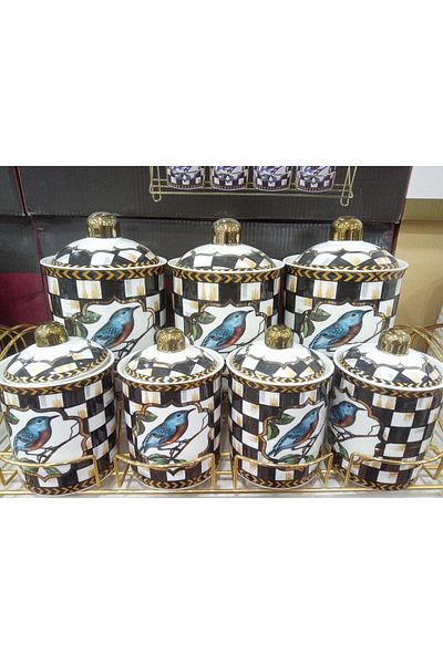 Decorland Damali Bird Patterned 7-Piece Spice Set