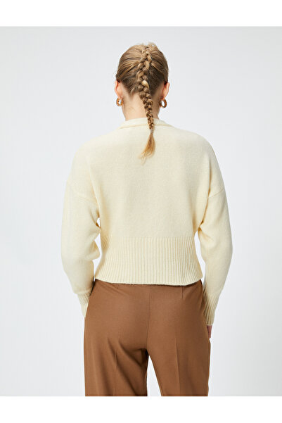 Koton Cremefarbener Damen-Cardigan