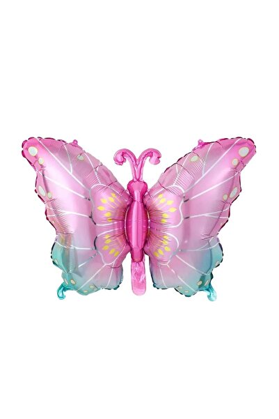 Genel Markalar Benekli Pembe  Kelebek Folyo Balon 79x53 cm