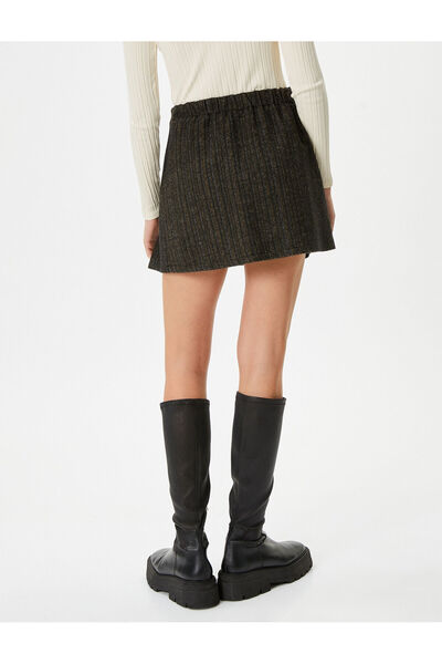 Koton Mini Pileli Şort Etek Yumuşak Dokulu Kalın
