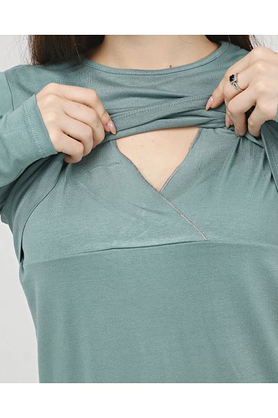LadyMina Pijama Μπλουζάκι Θηλασμού - Χακί, Αναδιπλούμενο Λεπτομέρεια