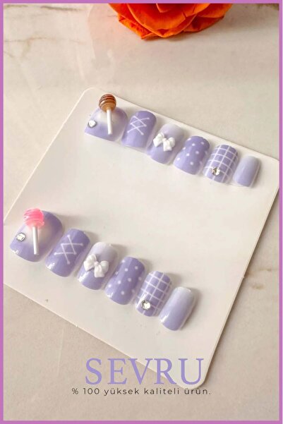 SEVRU Çocuk Takma Tırnak, Yeni Desenli 12'li Çocuk Takma Tırnağı & 24'li Pro ...