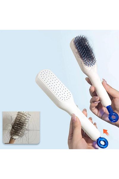 Nisfi Kutur Self Cleaning 3D Hair Brush Anti-Static Massage Comb Hairbrush Hair Styling