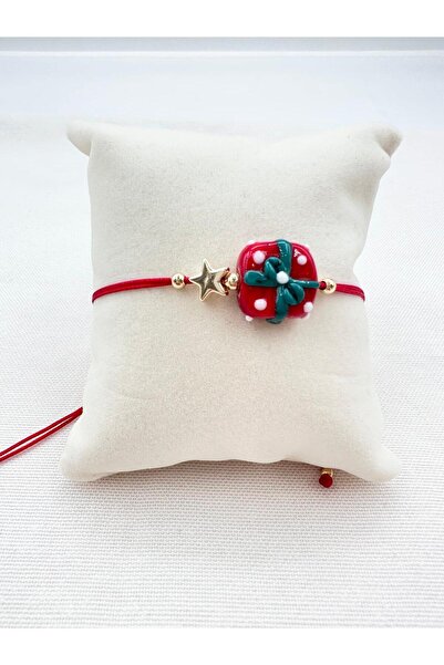 Jerie Yeni Yıl Tema1 Kırmızı İp Cam Murano Bileklik