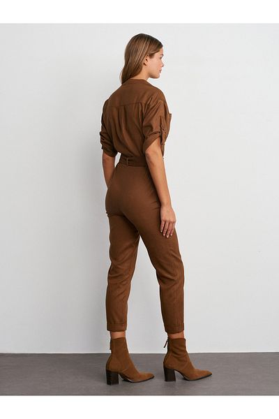 Dilvin 71553 Safari Jumpsuit-Tan