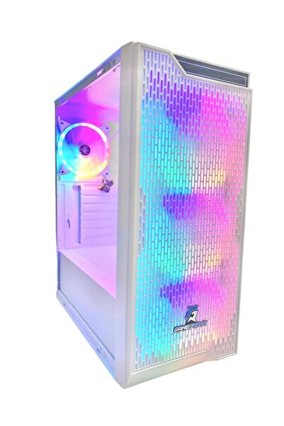 GAMEFORCE Rainy Beyaz 4x120mm Rainbow Fan E-ATX Oyuncu Bilgisayar Kasası